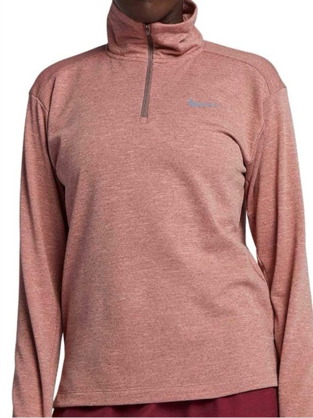 Nike rust pink Half-Zip Pullover